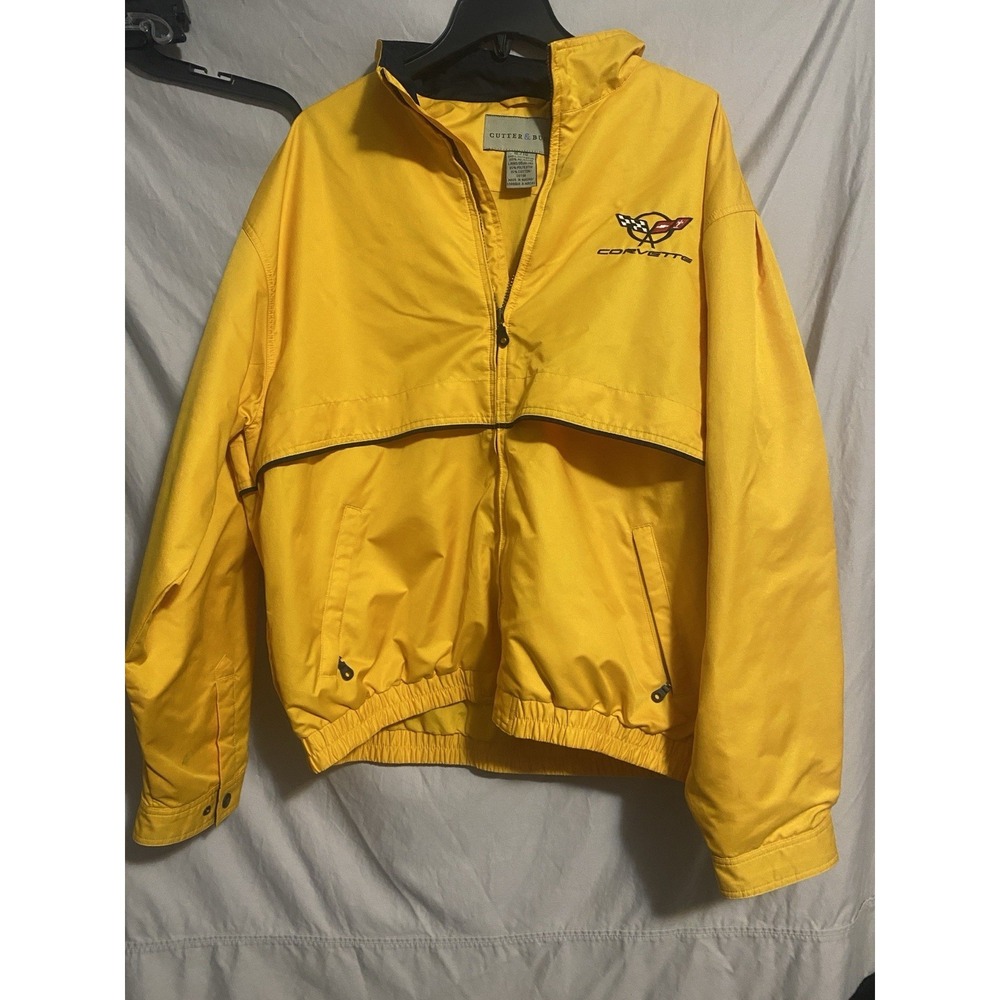 Cutter & Buck Yellow Corvette C5 Logo Men's Windbreaker Jacket XL Polyester